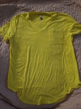 Bright Yellow V-Neck Pocket Tee
